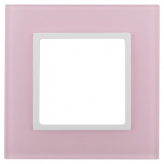 14-5101-30 Электроустановка ЭРА Рамка на 1 пост, стекло, Эра Elegance, розовый+бел | Б0034484 | ЭРА