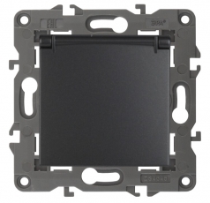 14-2103-05 Электроустановка ЭРА Розетка 2P+E Schuko со шторками с крышкой, 16A-250В, IP20, Эра Elegance, антрацит | Б0034282 | ЭРА