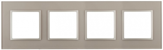 14-5104-04 Электроустановка ЭРА Рамка на 4 поста, стекло, Эра Elegance, шампань+шамп | Б0034527 | ЭРА