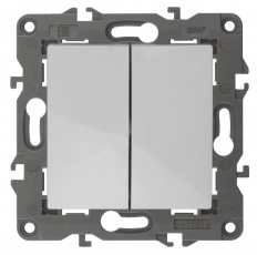 14-1106-01 Электроустановка ЭРА Переключатель двойной, 10АХ-250В, IP20, Эра Elegance, белый | Б0034243 | ЭРА