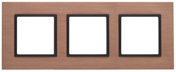14-5203-14 Электроустановка ЭРА Рамка на 3 поста, металл, Эра Elegance, медь+антр | Б0034556 | ЭРА