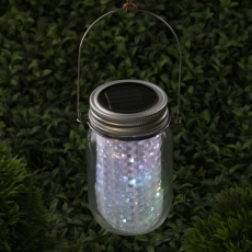 Cветильник садовый декоративный SL-GL14-JAR-2 на солнечной батарее, стекло, металл, прозрачный, 13,5 см | Б0032579 | ЭРА