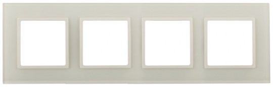14-5104-02 Электроустановка ЭРА Рамка на 4 поста, стекло, Эра Elegance, сл.кость+сл.к | Б0034525 | ЭРА