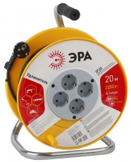 Силовые удлинители Россия RP-4-3х0.75-20m Удлин-ль силов п. катушке c/з 4гн 20м ПВС 3x0,75мм2 | Б0033020 | ЭРА