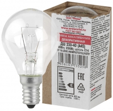 Лампа накаливания ЛОН шарик 40Вт 230В E14 прозр. в цветной гофре. ДШ 230-40 Е 14 (100/4900) | Б0033702 | ЭРА