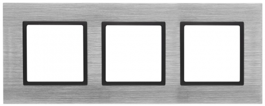 14-5203-41 Электроустановка ЭРА Рамка на 3 поста, металл, Эра Elegance, сталь+антр | Б0034557 | ЭРА