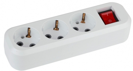 Колодка 3гн KX-3es зазeмл, выкл | Б0028342 | ЭРА