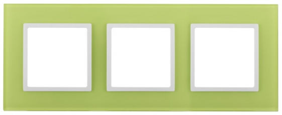 14-5103-26 Электроустановка ЭРА Рамка на 3 поста, стекло, Эра Elegance, лайм+бел | Б0034516 | ЭРА