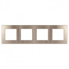 Рамка для розеток и выключателей серия 12 12-5104-04 на 4 поста, сатин, шампань | Б0052532 | ЭРА