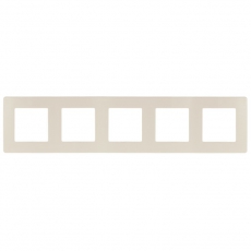 Рамка для розеток и выключателей серия 12 12-5105-02 на 5 постов, сатин, слоновая кость | Б0052540 | ЭРА