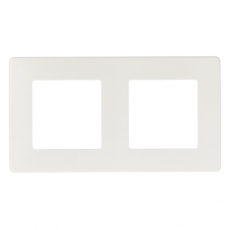 Рамка для розеток и выключателей серия 12 12-5102-01 на 2 поста, сатин, белый | Б0052509 | ЭРА