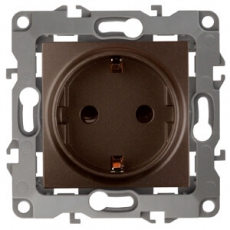 Розетка 12-2101-13 2P+E Schuko, 16АХ-250В,  бронза (10/100/2500) |Б0019320 | ЭРА