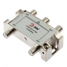 Делитель ТВ D-F-SAT-04 4 ответвления под F разъём 5-2500 МГц | Б0048328 | ЭРА
