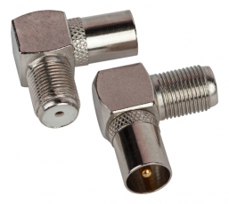 Переходник Simple RS-A04 гнездо F-штекер TV угловой | Б0048297 | ЭРА
