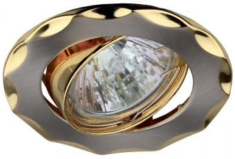 Светильник точечный встраиваемый под лампу KL12A 50Вт MR16 сатин никель/золото литой | C0043687 | ЭРА