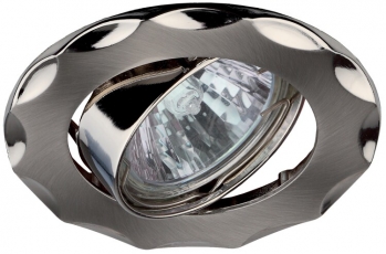 Светильник точечный встраиваемый под лампу KL12A 50Вт MR16 сатин никель/никель литой | C0043688 | ЭРА