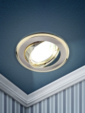 Светильник точечный встраиваемый под лампу KL22 А 50Вт MR16 сатин никель/золото литой | C0043708 | ЭРА