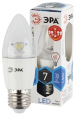 Лампа светодиодная LED B35-7W-840-E27-Clear (диод,свеча,7Вт,нейтр,E27) | Б0019926 | ЭРА