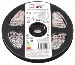 Лента светодиодная 60 диодов IP20 мультиколор LS5050-60LED-IP20-RGB-eco-5m | Б0035606 | ЭРА