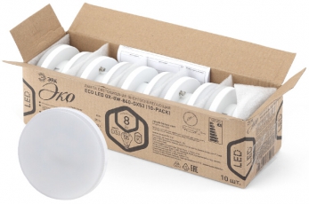 Лампа светодиодная RED LINE ECO LED GX-8W-840-GX53 (10-PACK) GX53 8Вт таблетка нейтральный белый свет | Б0036548 | ЭРА