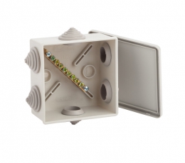 Коробка уравнивания потенциалов KUPR 85х85х40мм, шина 6х9, 8 групп IP44 (60/1800) | Б0051416 | ЭРА