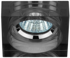 Светильник точечный декоративный DK37 CH/BK квадрат малый 