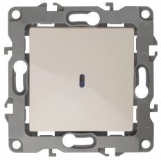 Выключатель с подсветкой 12-1102-02 10АХ-250В, слоновая кость (10/100/2500) |Б0014634 | ЭРА