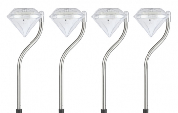 Cветильник садовый декоративный SL-SS29-4 на солнечной батарее, нержавеющая сталь, стальной, 29 см (набор 4 ш | Б0007512 | ЭРА