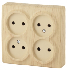 Розетка 11-2210-11 4х2P, 16АХ-250В, ОУ, Эксперт, сосна (12/120/1920) |Б0020708 | ЭРА