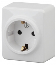 Розетка 2P+E Schuko, 16АХ-250В,11-2203-01, ОУ, Эксперт, белый (16/160/3200) |Б0020685 | ЭРА