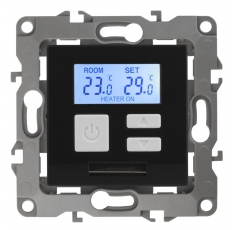 Терморегулятор универс. 12-4111-05 230В-Imax16А, IP20, Эра12, антрацит | Б0031275 | ЭРА