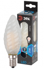 Лампа светодиодная F-LED BTW-7W-840-E14 frost (филамент, свеча витая мат., 7Вт, нейтр, E14) (10/100/2800) | Б0027963 | ЭРА