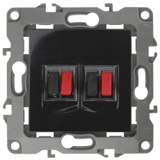 Розетка аудио двойная 12-3112-06 чёрный (10/100/3200) |Б0027466 | ЭРА