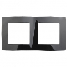 Рамка на 2 поста 12-5002-06 , чёрный (10/100/3000) |Б0014756 | ЭРА