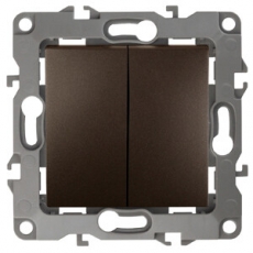 Выключатель двойной 12-1004-13 10АХ-250В, без м.лапок, бронза (10/100/2500) |Б0019312 | ЭРА