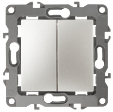 Выключатель двойной 12-1104-15 10АХ-250В, перламутр (10/100/2500) |Б0019290 | ЭРА