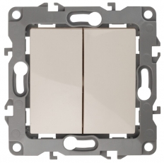 Переключатель двойной 12-1106-02 10АХ-250В, слоновая кость (10/100/2500) |Б0014664 | ЭРА