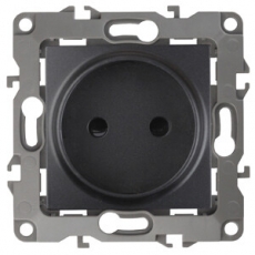 Розетка 12-2105-05 2P, 16АХ-250В, антрацит (10/100/3200) |Б0018258 | ЭРА