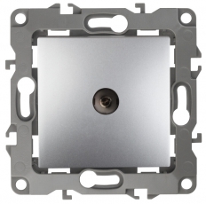 Розетка TV 12-3102-03 проходная, алюминий (10/100/3200) |Б0027433 | ЭРА