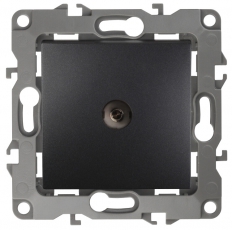 Розетка TV 12-3102-05 проходная, антрацит (10/100/3200) |Б0027435 | ЭРА