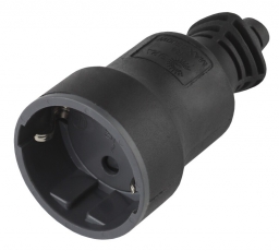 Розетка кабельная R4(B) c/з 16A прямой ввод черная (10/200/4000) |Б0019191 | ЭРА