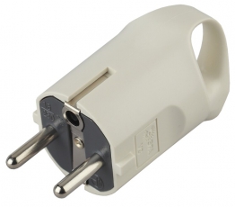 Вилка V3 c/з 16A с кольцом непрямой ввод белая (10/200/6000) |Б0019186 | ЭРА