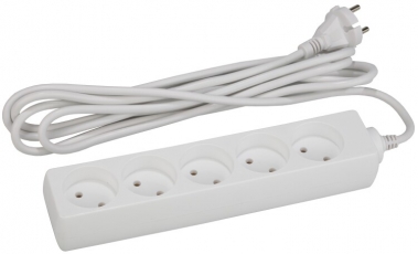 Удлинитель U-5-3m без зазeмл., 2х0.75мм2, 5гн, 3м (10/560) |Б0019257 | ЭРА