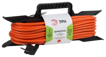 Удлинитель силовой ЭРА UFx-1e-3x1.5-20m-IP44 на рамке c/з 1 гн 20м ПВС 3x1.5 | Б0046829 | ЭРА