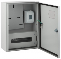 Корпус металлический навесной ЭРА ЩУ-3Н-12 Без крепления к столбу в комплекте/ Без монтажных уголков на стенке (480х350х165м) | Б0038887 | NQ-001-15 Э