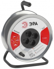 Удлинитель силовой K-M-4 Катушка металлическая без заземления 4гн | Б0033024 | ЭРА