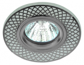 Светильник точечный декоративный DK LD42 WH/CH cо светодиодной подсветкой MR16, белый/хром (50/2000) | Б0037378 | ЭРА