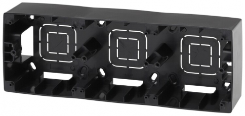 12-6103-06 ЭРА Коробка наклад. монтажа 3 поста, Эра12, чёрный | Б0043185 | ЭРА