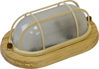 Светильник пылевлагозащищен. под лампу для ЖКХ НБО 04-60-012 с решеткой КАНТРИ (дерево), 60Вт, Е27, 220В, IP54, УХЛ4 основание сталь | Б0048417 | ЭРА