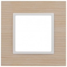 14-5301-01 Рамка на 1 пост, дерево, Elegance, белён.дуб-бел (10/50/3200) | Б0049148 | ЭРА